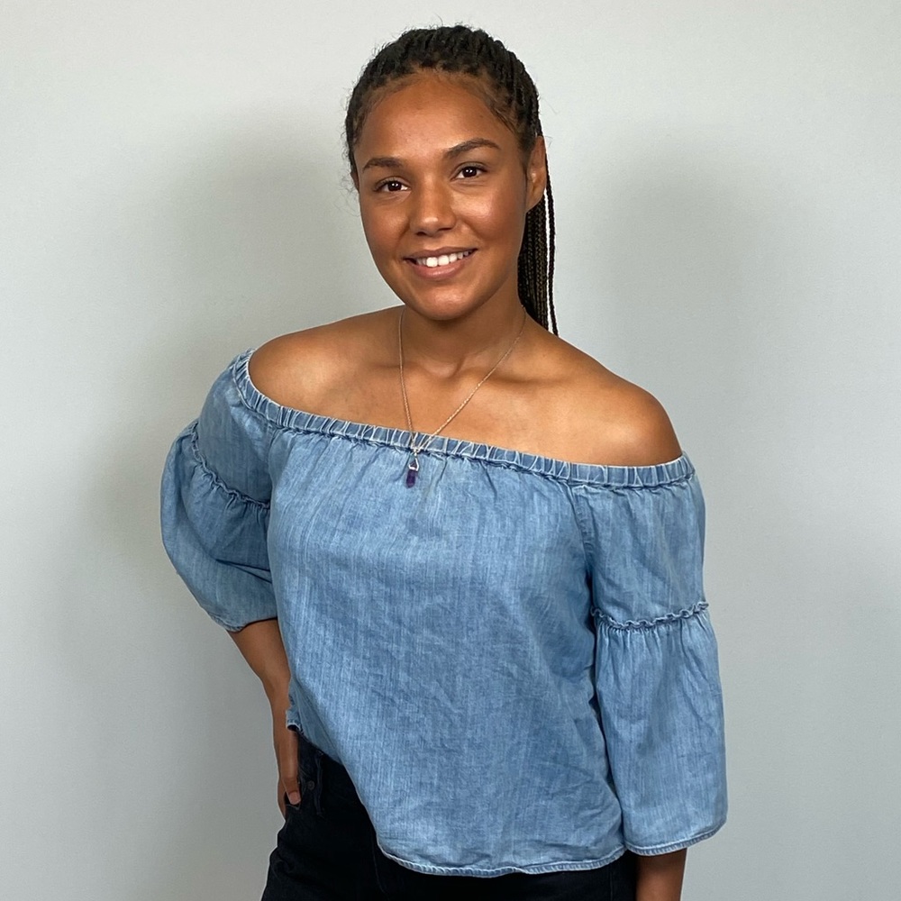 Off the shoulder denim top